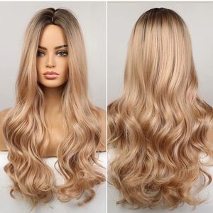 Long Wavy Ombre Blonde Wig